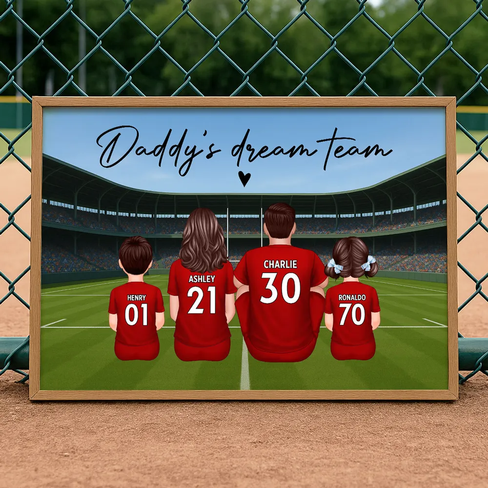 Dad’s Dream Team Socer Print – Personalized Stadium Scene Gift for Sports-Loving Fathers - Image 3