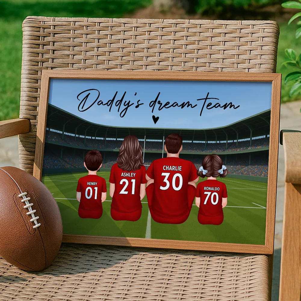 Dad’s Dream Team Socer Print – Personalized Stadium Scene Gift for Sports-Loving Fathers - Image 4