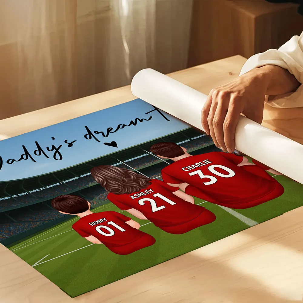 Dad’s Dream Team Socer Print – Personalized Stadium Scene Gift for Sports-Loving Fathers - Image 5