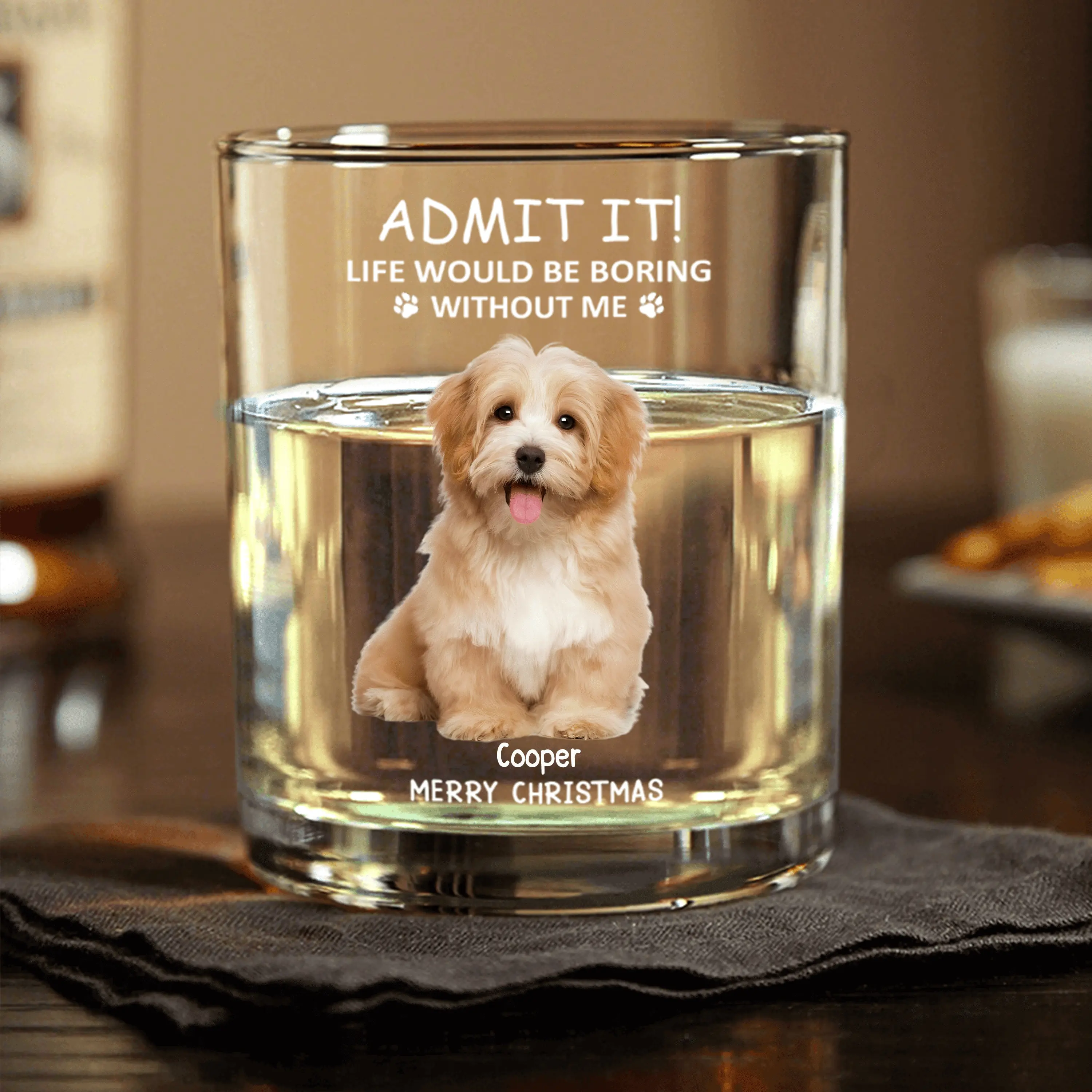 Personalized Christmas Glass Cup - Funny Pet - Themed Gift Cup - Image 9