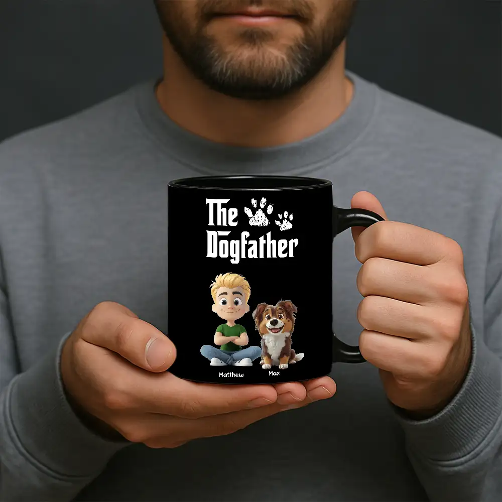 “The Dogfather” Personalized Full Color Mug – Custom Cartoon Mug for Dog Lovers - Image 2