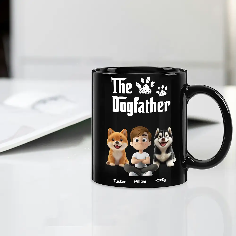“The Dogfather” Personalized Full Color Mug – Custom Cartoon Mug for Dog Lovers - Image 3