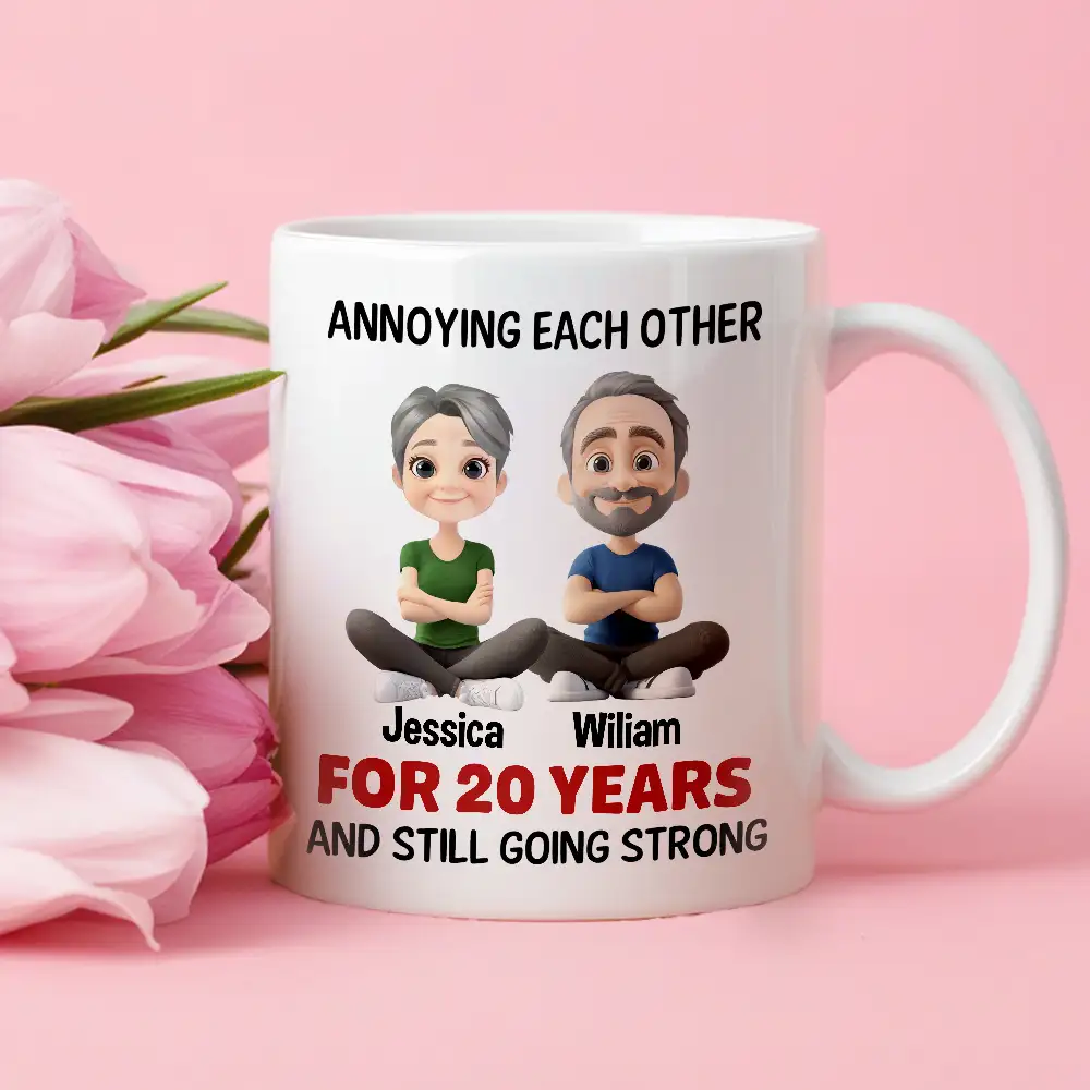 “Annoying Each Other for 20 Years” Personalized Mug – Funny Anniversary Gift for Couples