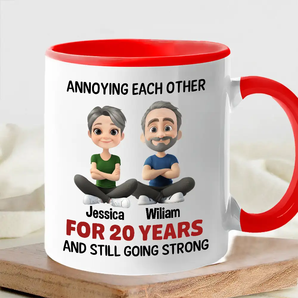 “Annoying Each Other for 20 Years” Personalized Mug – Funny Anniversary Gift for Couples - Image 2