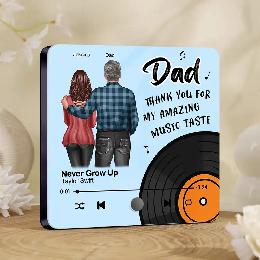 "Dad, Thank You for My Amazing Music Taste" Acrylic Music Magnet – Fun and Sentimental Father's Day Gift
