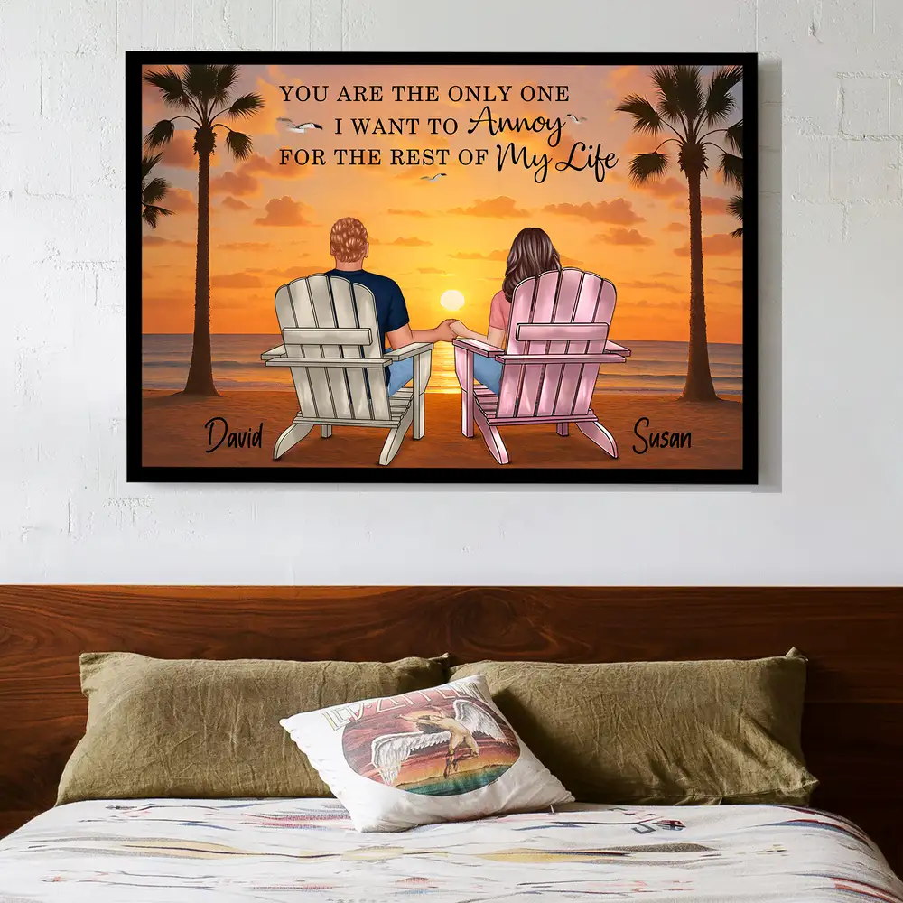 You & Me We Got This Personalized Poster – Romantic Sunset Beach Canvas for Couples - Image 2