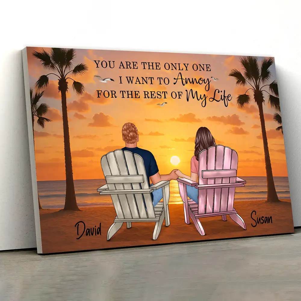 You & Me We Got This Personalized Poster – Romantic Sunset Beach Canvas for Couples - Image 3