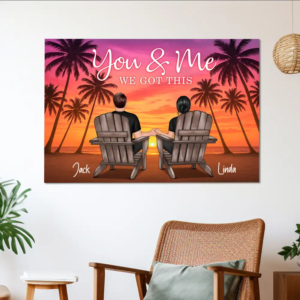 You & Me We Got This Personalized Poster – Romantic Sunset Beach Canvas for Couples - Image 9