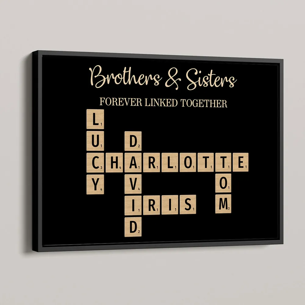 “Brothers & Sisters – Forever Linked” Acrylic Music Magnet – Crossword Names, Custom Song, Gift for Siblings - Image 7