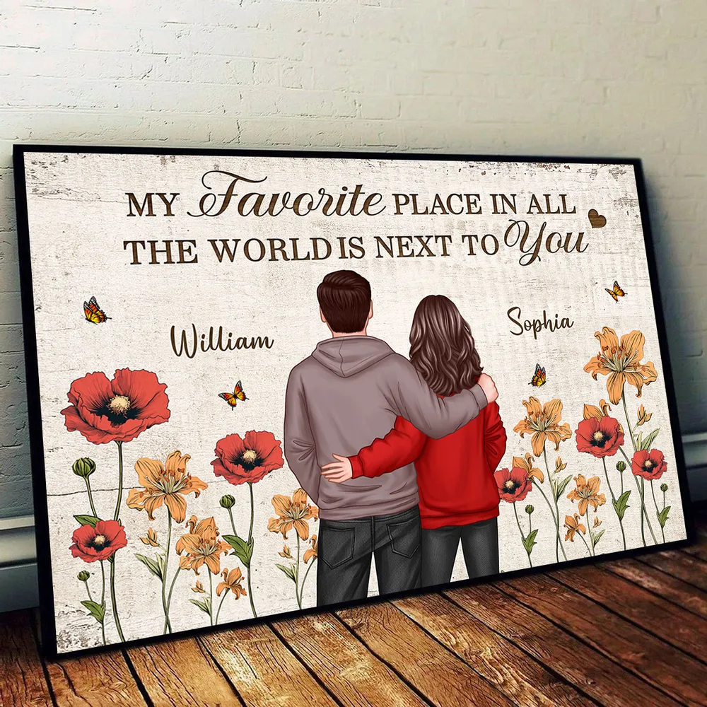 You & Me – We Got This Poster Custom Names, Poppy Flowers, Romantic Wall Art for Couples - Image 4