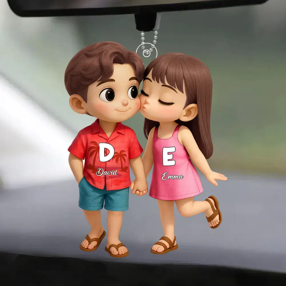 Cute Couple Holding Hands Acrylic Car Hanger, Sweet Love Gift for Her or Him, Personalized Romantic Decor - Image 2