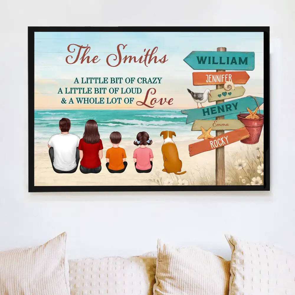 Beach Family Poster – A Little Bit of Crazy, A Little Bit of Loud, A Whole Lot of Love | Personalized Custom Sign - Image 4