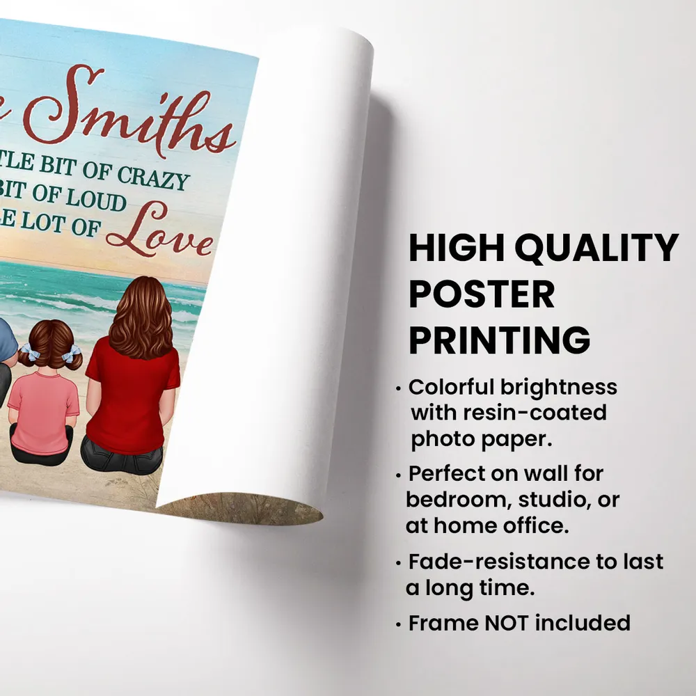 Beach Family Poster – A Little Bit of Crazy, A Little Bit of Loud, A Whole Lot of Love | Personalized Custom Sign - Image 5