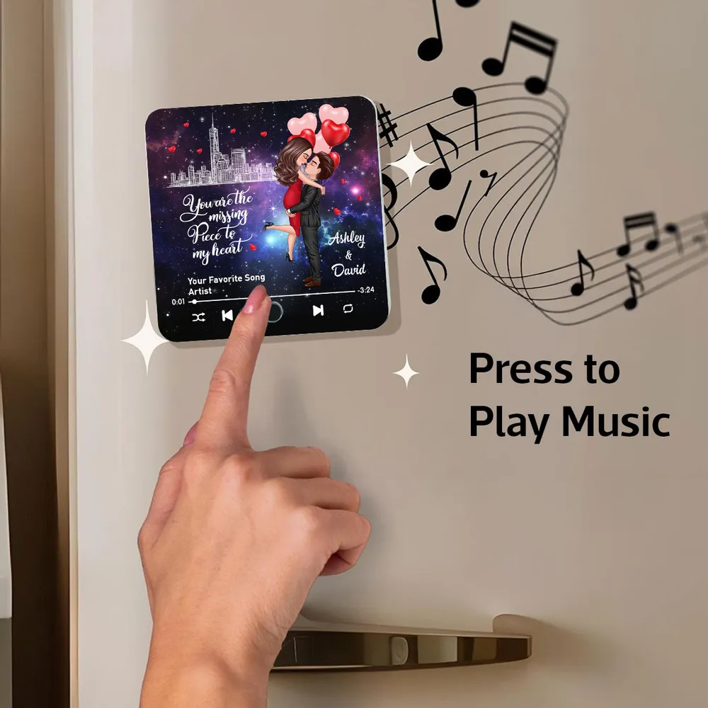 "You Are the Missing Piece to My Heart" Personalized Acrylic Music Magnet – Custom Couple Gift with Favorite Song - Image 7