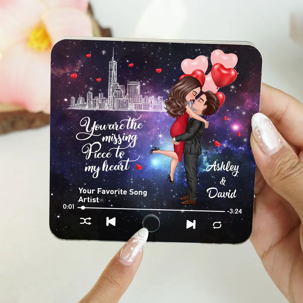 "You Are the Missing Piece to My Heart" Personalized Acrylic Music Magnet – Custom Couple Gift with Favorite Song - Image 8