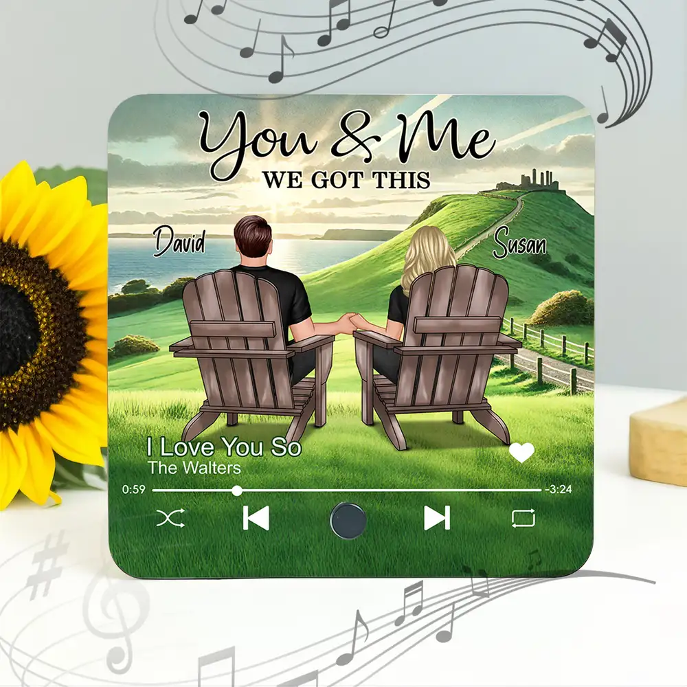 YOU & ME Forever Music Magnet – Personalized Couple Gift, Romantic Acrylic Keepsake for Anniversary or Valentine’s Day