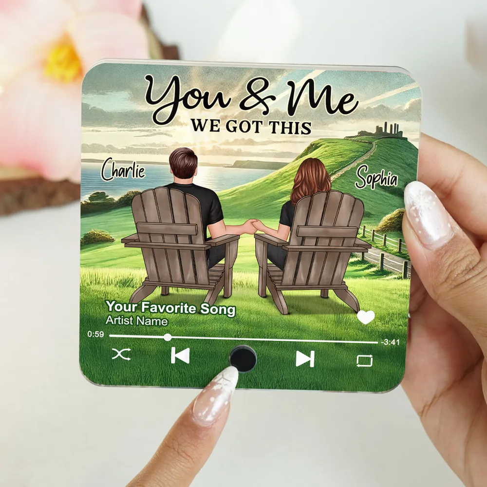 YOU & ME Forever Music Magnet – Personalized Couple Gift, Romantic Acrylic Keepsake for Anniversary or Valentine’s Day - Image 3