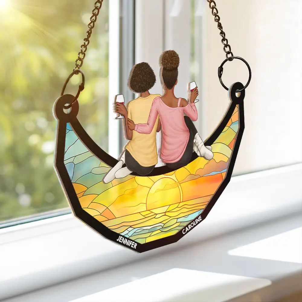 Best Friends Forever Wood & Acrylic Layered Ornament – Custom Gift with Names & Friendship Design - Image 6