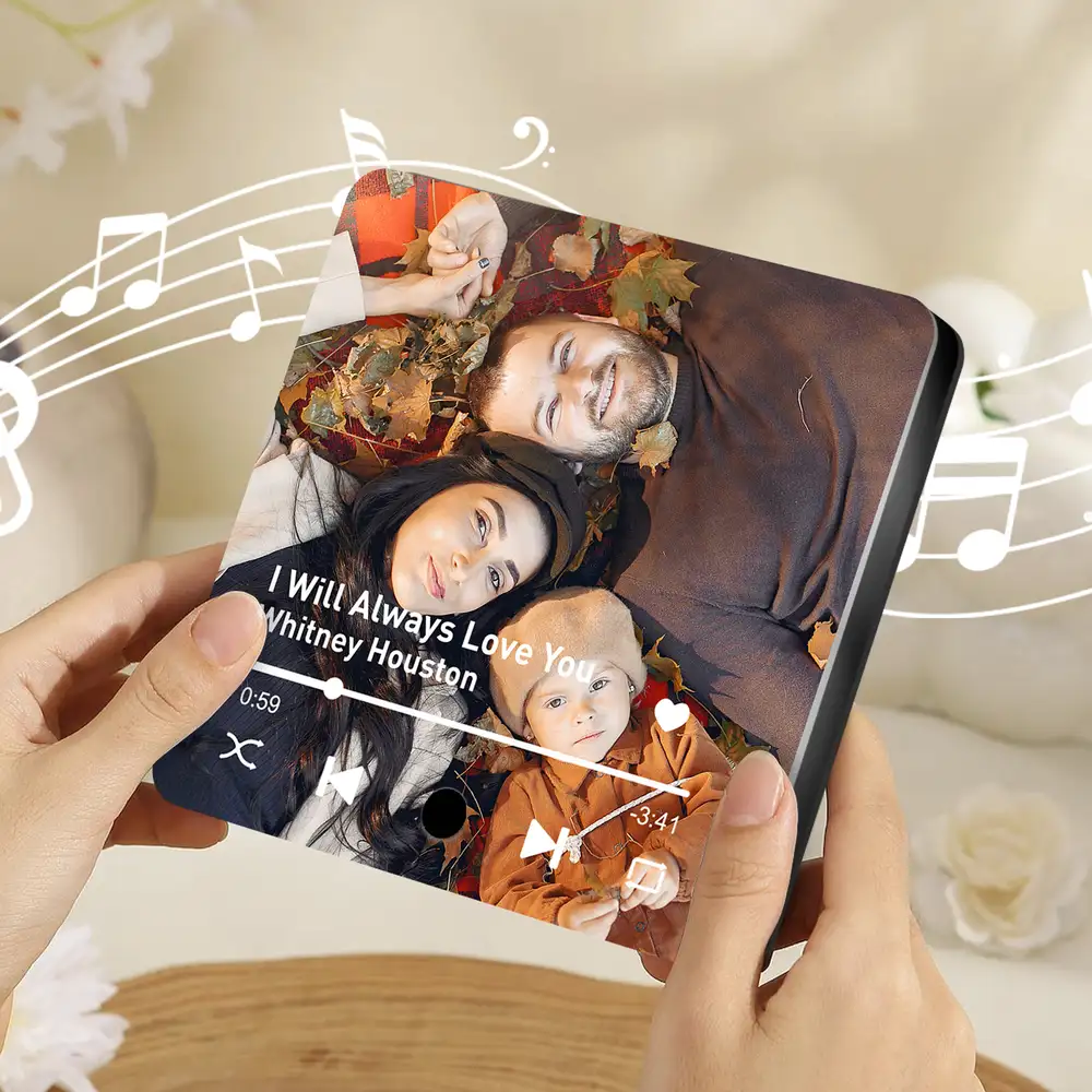 “Our Love Song – Custom Acrylic Music Magnet with Photo & Spotify-Style Player, Romantic Gift for Couples” - Image 3