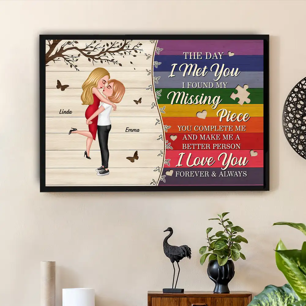 The Day I Met You LGBTQ Love Poster – Personalized Couple Art, Custom Romantic Gift for LGBTQ Partners