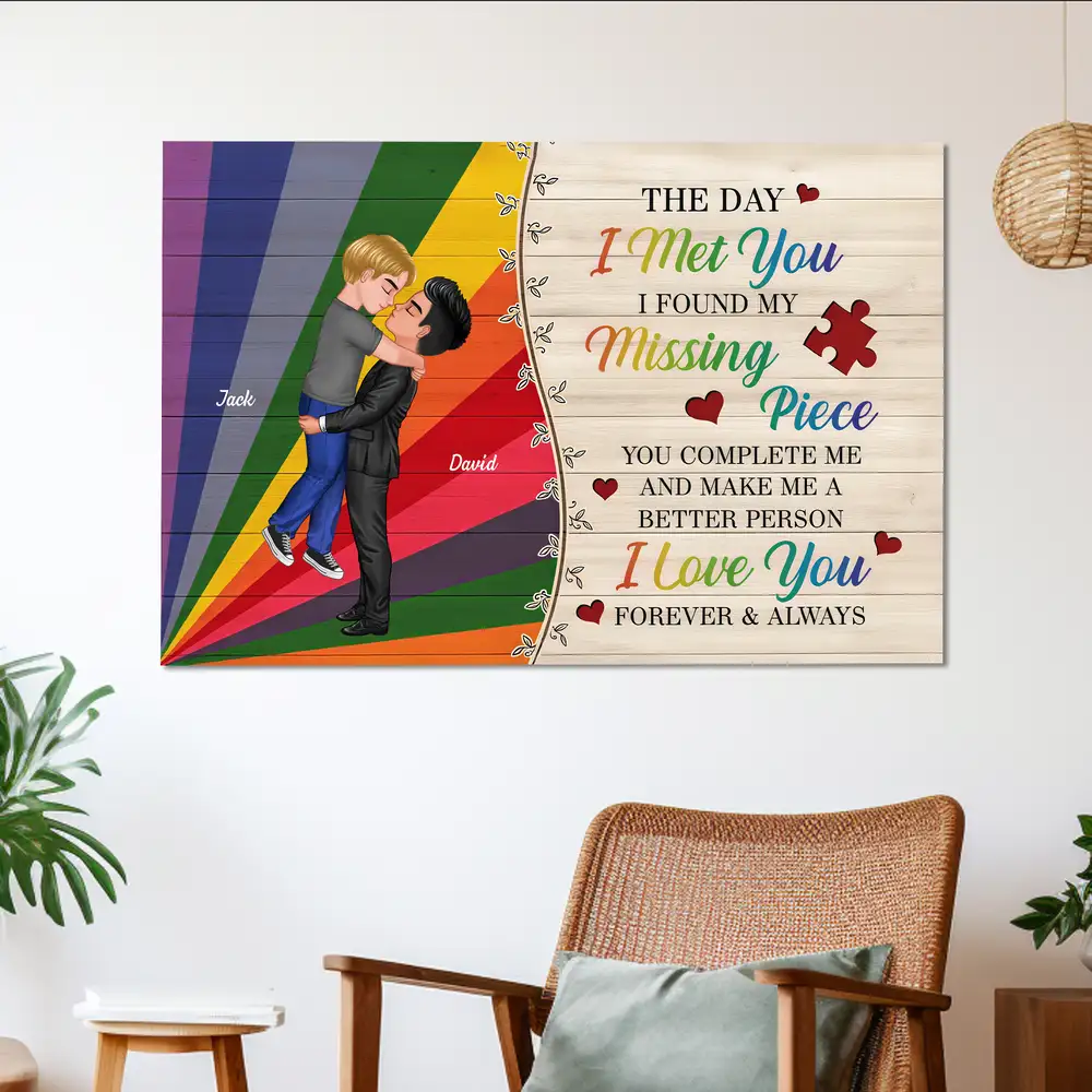 The Day I Met You LGBTQ Love Poster – Personalized Couple Art, Custom Romantic Gift for LGBTQ Partners - Image 2