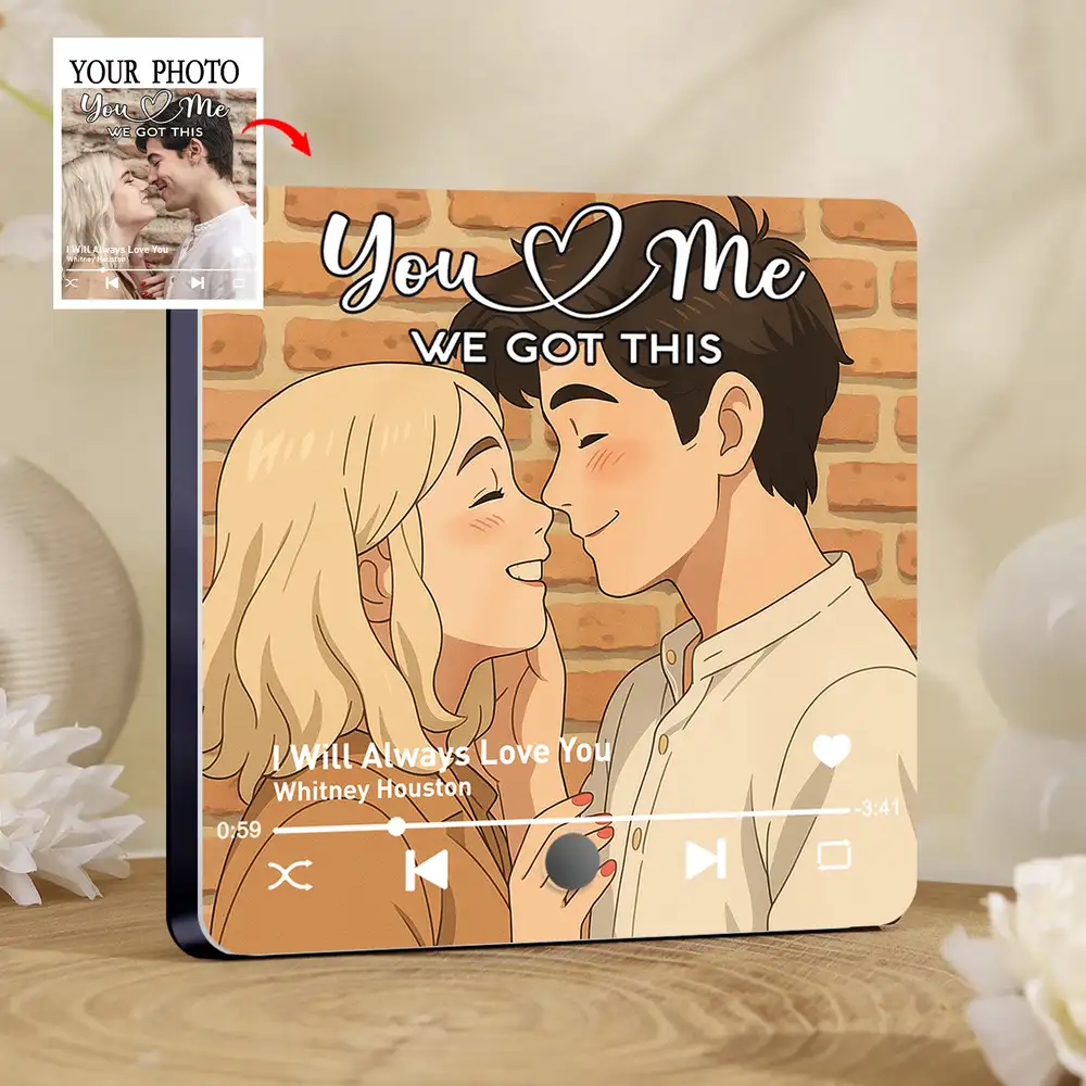 Personalized Song Acrylic Magnet • Growing Old Together • Warm Fairy-Light Room, Heartfelt Wedding Gift for Couples - Image 2