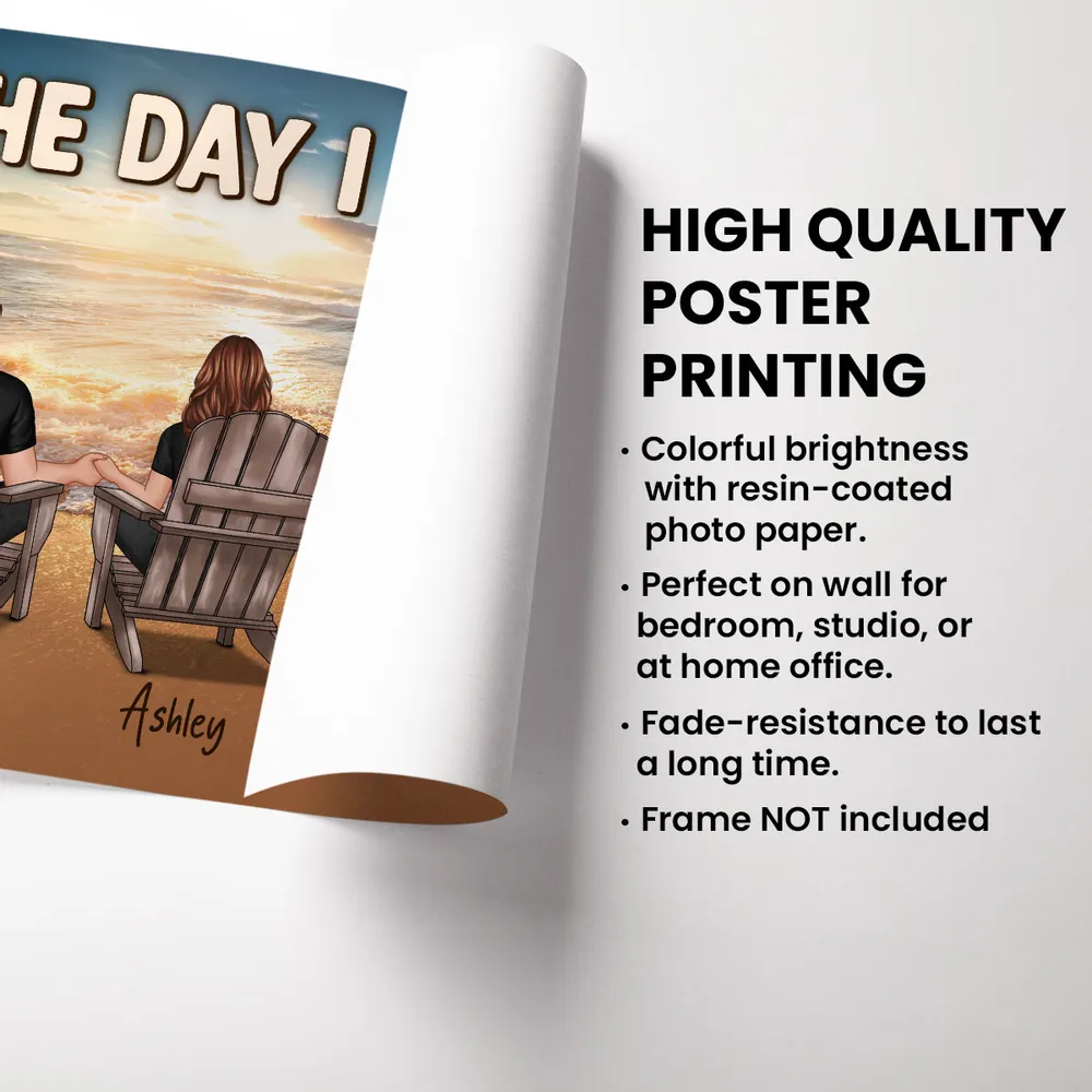 You Complete Me Personalized Poster – The Day I Met You Quote Art for Couples, Romantic Gift Idea - Image 4