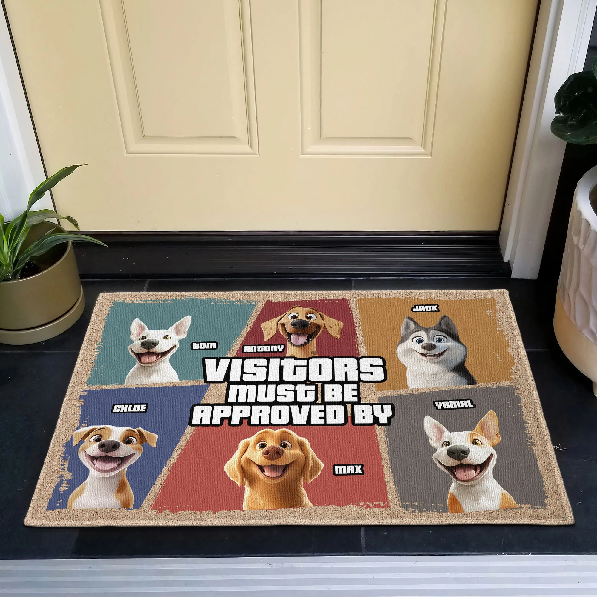 Visitors Must Be Approved By Funny Personalized Dog Doormat β Custom Pet Welcome Mat for Dog Owners - Image 5