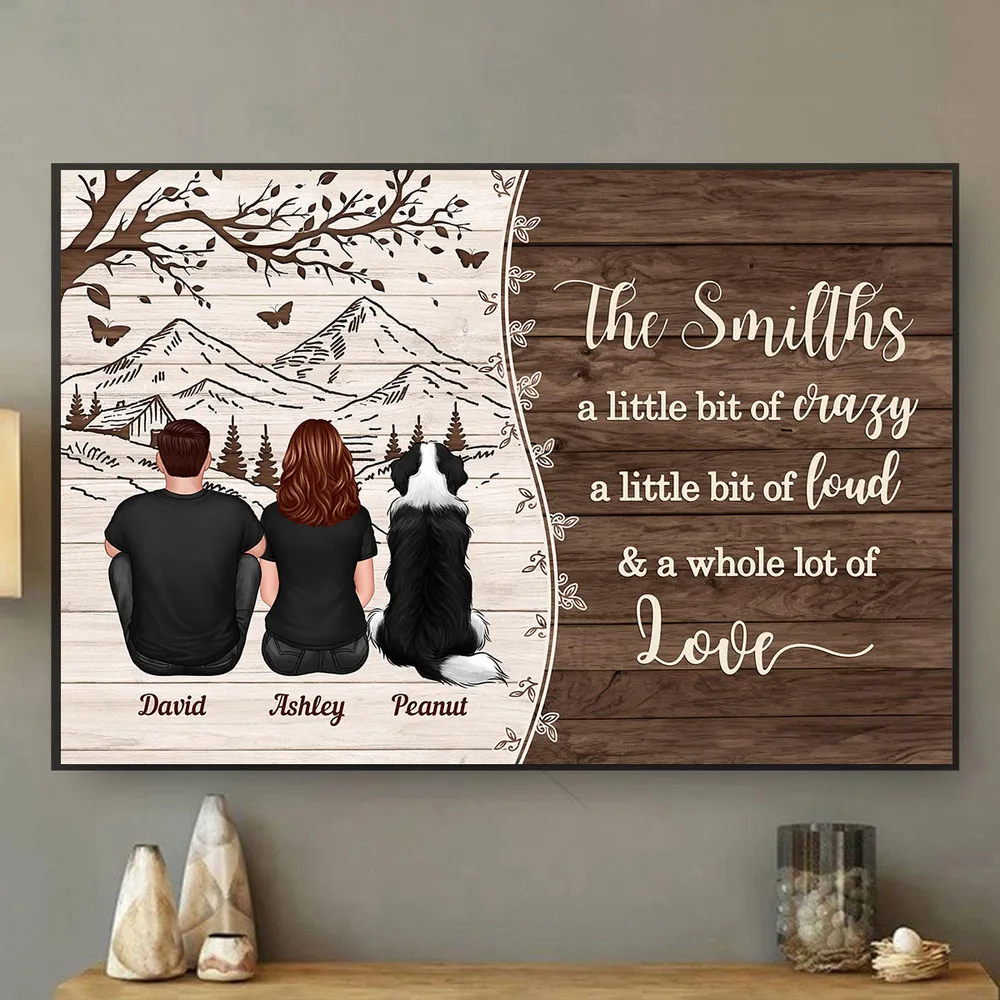 "A Little Bit of Crazy, A Whole Lot of Love" Personalized Mountain View Poster – Custom Family Wall Art - Image 3