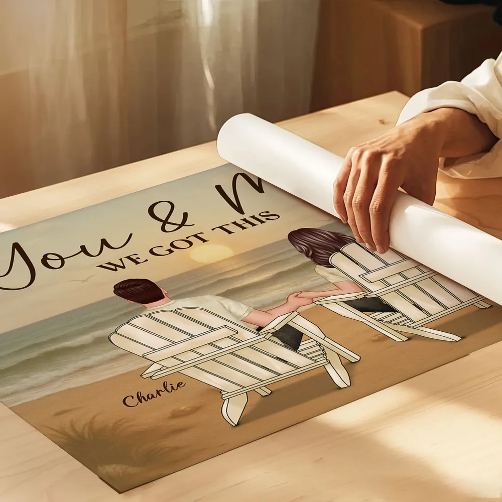 You & Me We Got This – Custom Beach Sunset Couple Poster, Romantic Keepsake for Lovers - Image 4