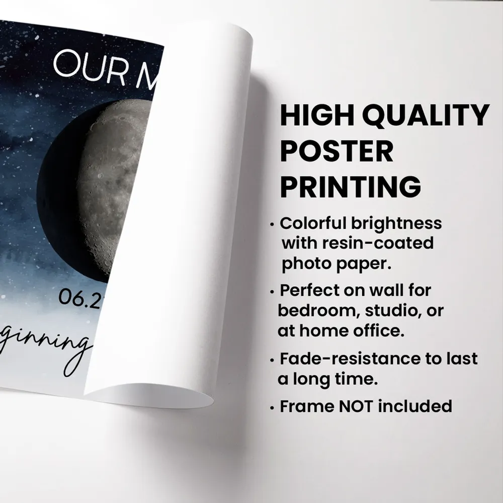 "Our Moon – Personalized Couple Poster for Lovers, Romantic Gift for Boyfriend or Girlfriend" - Image 5