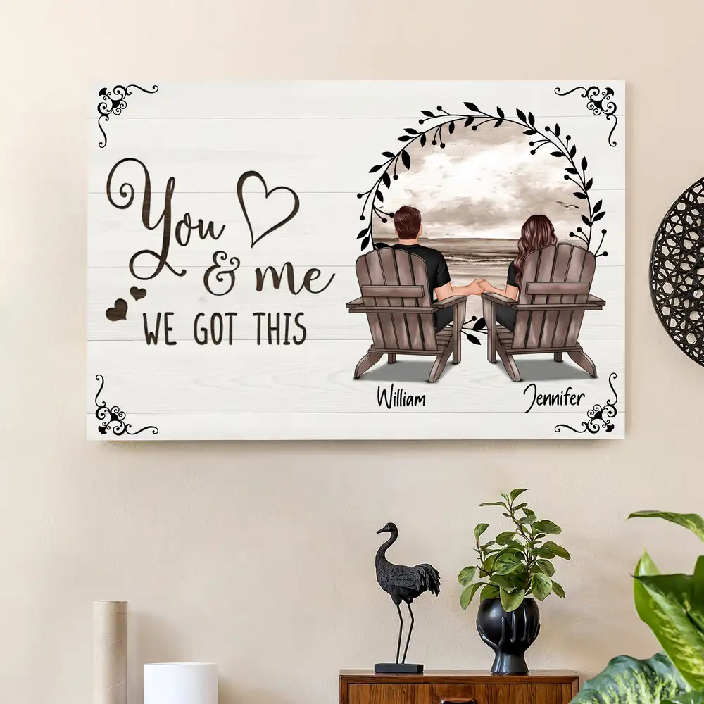 You & Me, We Got This – Customizable Couple Poster, Romantic Gift for Lovers, Personalized Wall Art