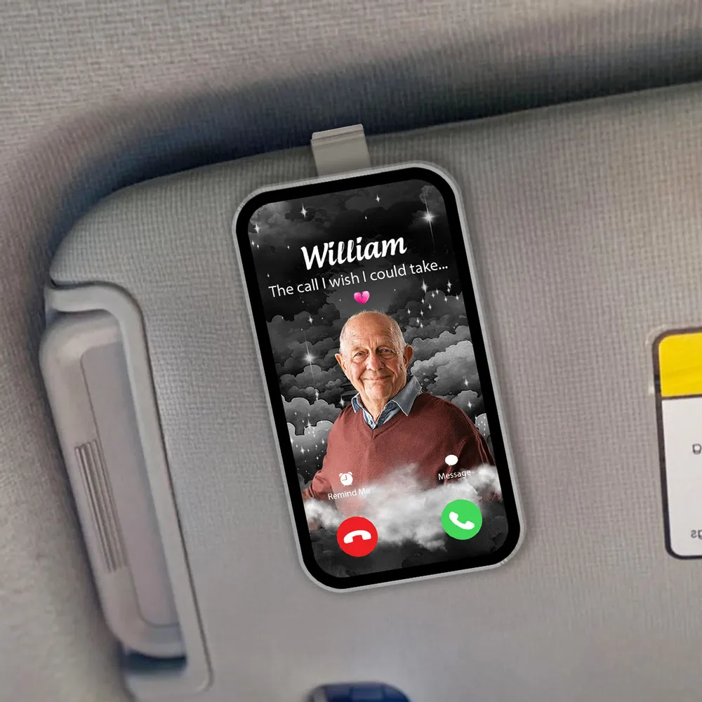 "The Call I Wish I Could Take – Personalized Car Visor Clip for Memorial, Thoughtful Gift"