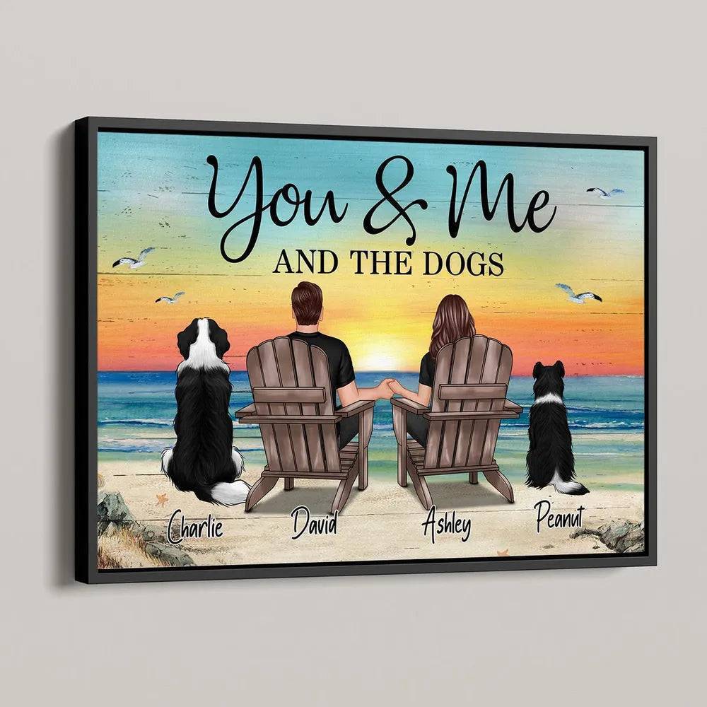 "You & Me – Custom Couple Poster with Pets, Personalized Beach Scene, Romantic Gift for Couples" - Image 3
