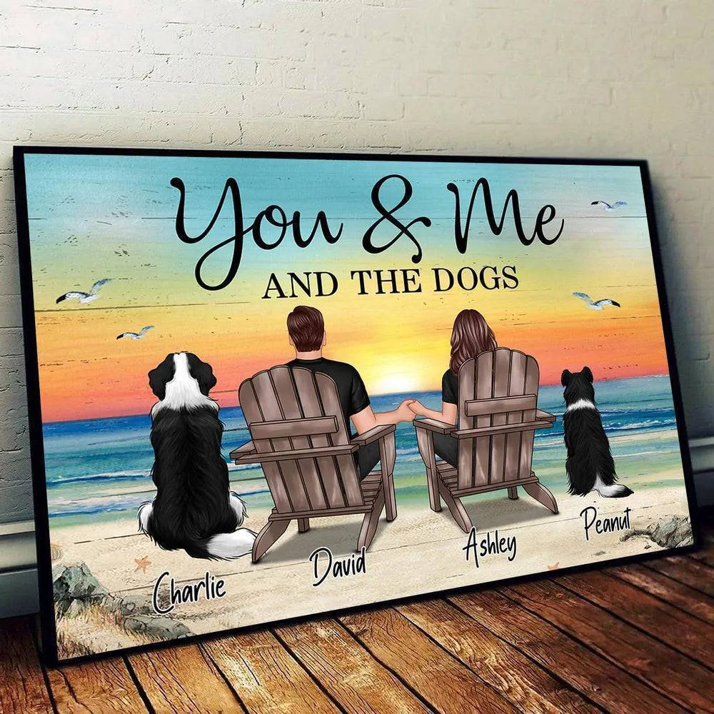 "You & Me – Custom Couple Poster with Pets, Personalized Beach Scene, Romantic Gift for Couples" - Image 4