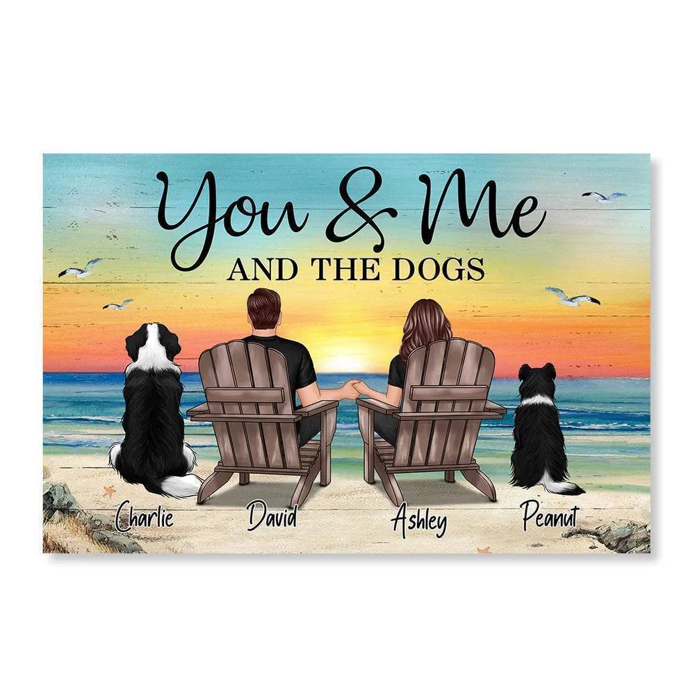 "You & Me – Custom Couple Poster with Pets, Personalized Beach Scene, Romantic Gift for Couples" - Image 5