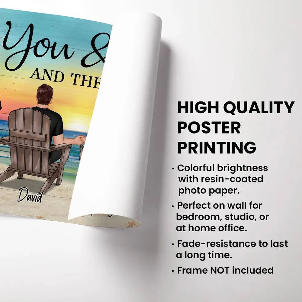 "You & Me – Custom Couple Poster with Pets, Personalized Beach Scene, Romantic Gift for Couples" - Image 6