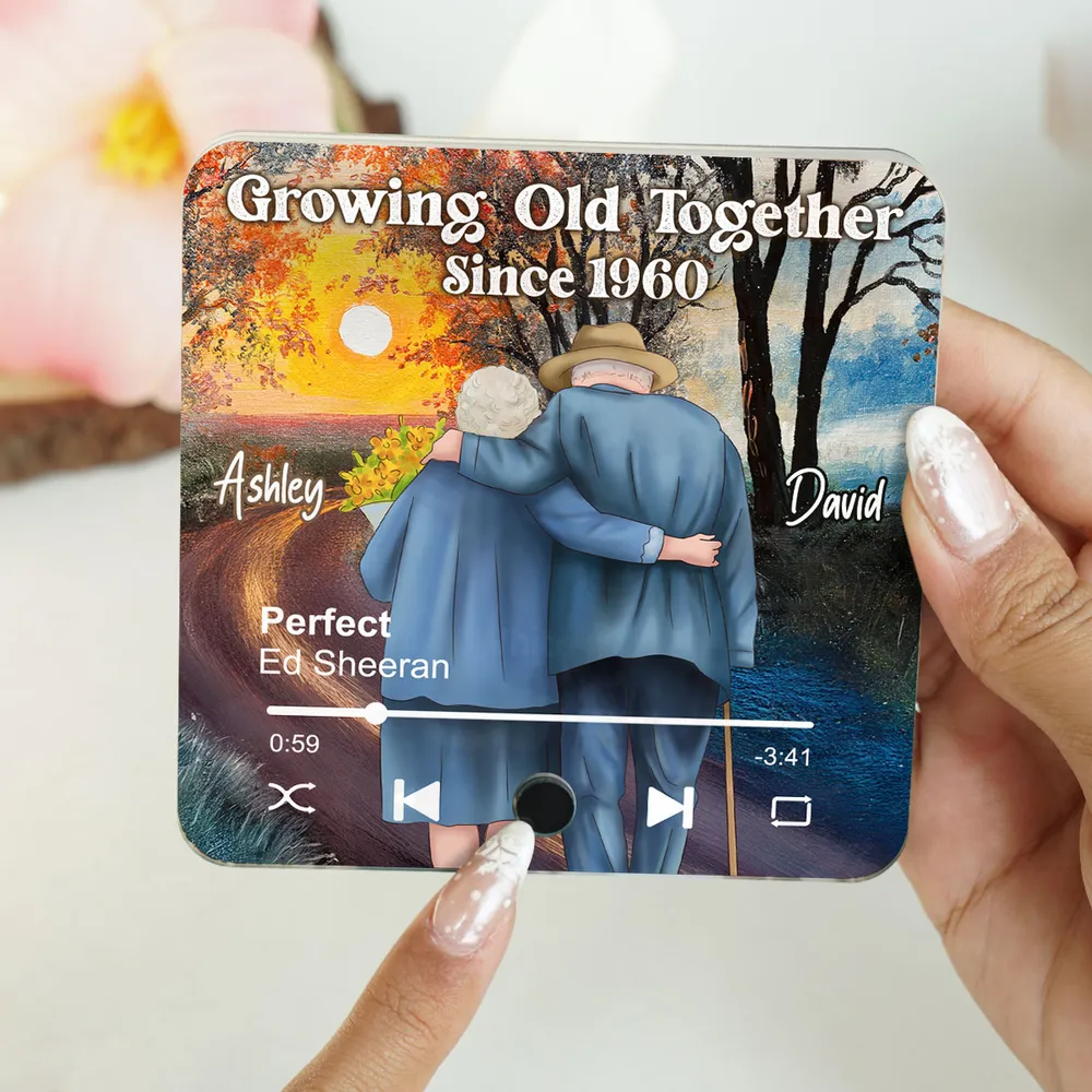 Growing Old Together Custom Acrylic Music Magnet – Personalized Couple Gift with Song, Names & Date - Image 7