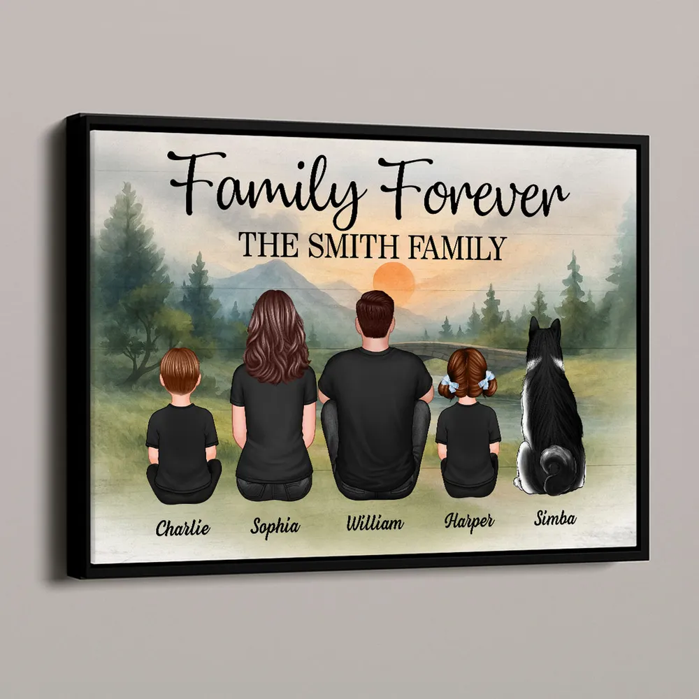 Personalized "Family Forever" Poster – Custom Family Names and Loving Family Illustration - Image 4