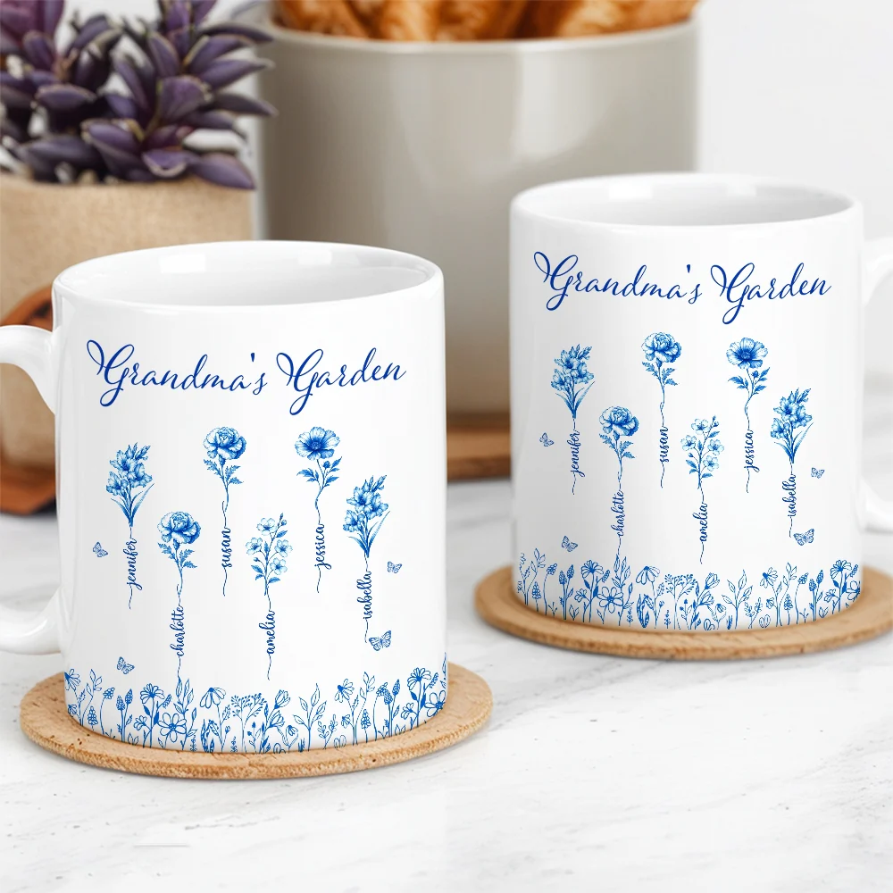 Sisterhood Mug with Names and Flowers – Personalized Floral Gift for Sister or Best Friend - Image 3