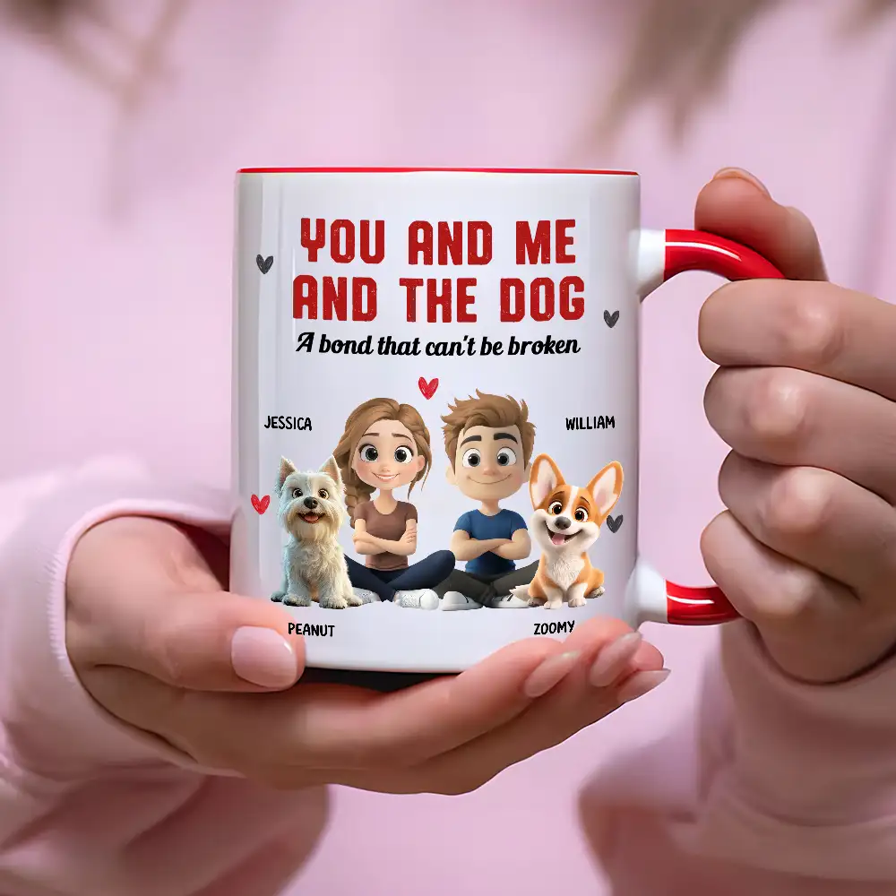 You and Me and the Dog – Custom Mug | A Bond That Can’t Be Broken - Image 2
