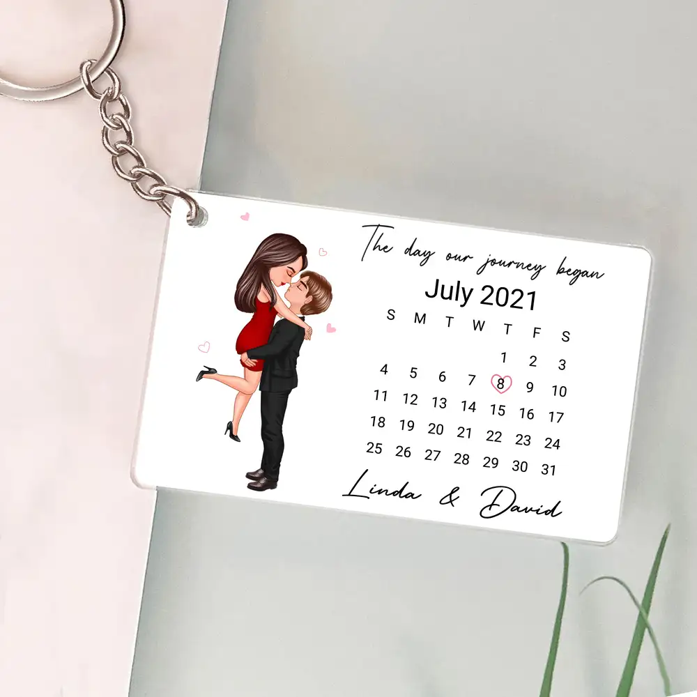Custom Couple Calendar Poster – Anniversary Date and Artwork for Your Love Story - Image 3