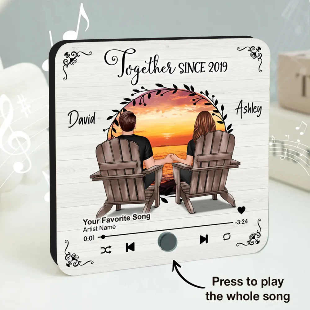 Romantic Fridge Magnet for Couples – Customized Names, Song, and Scenic Design - Image 4