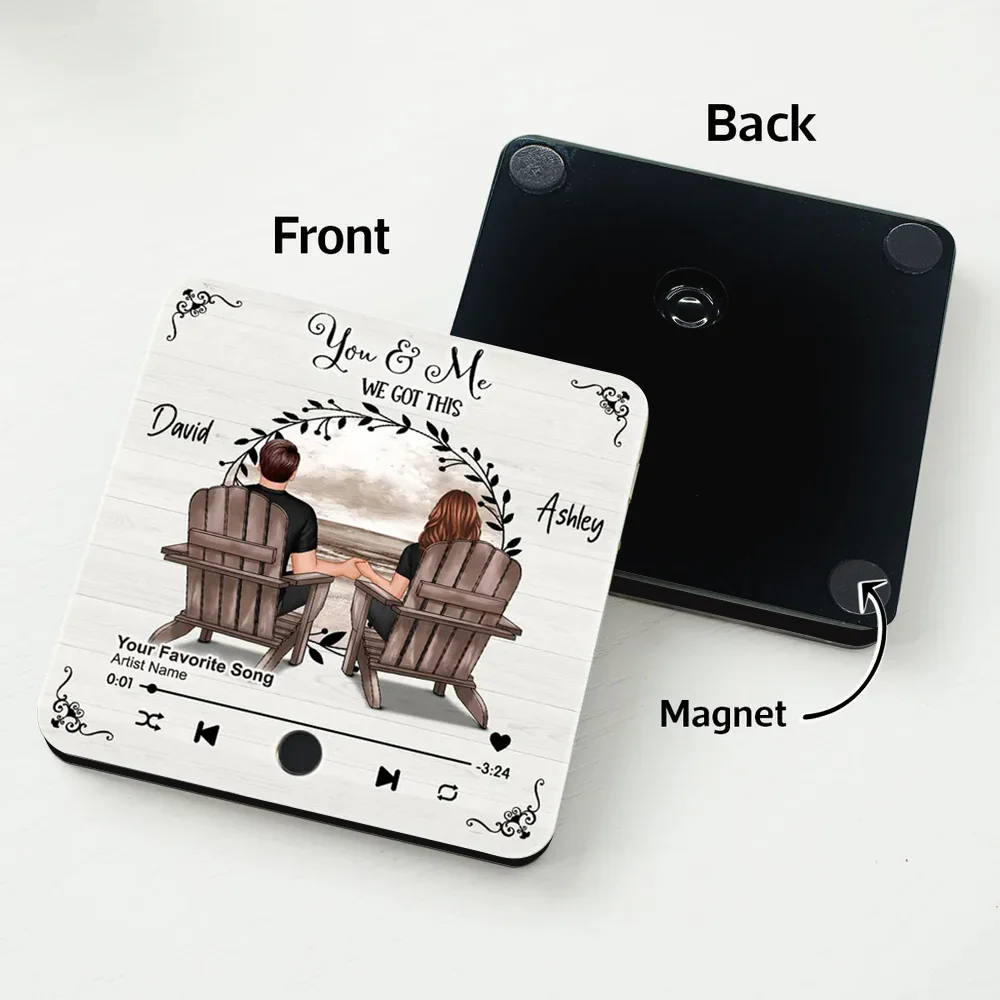 Romantic Fridge Magnet for Couples – Customized Names, Song, and Scenic Design - Image 7
