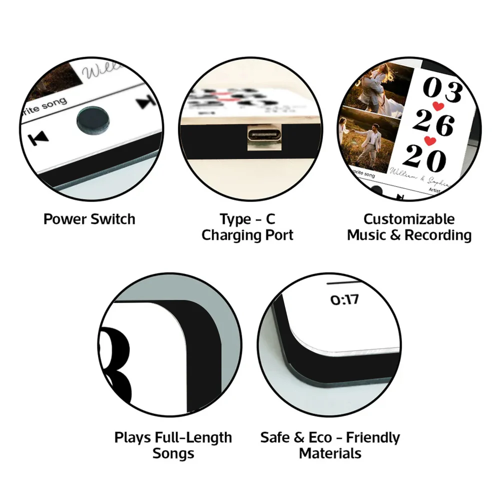 Custom Anniversary Music Magnet – Date, Names, and Photo with Favorite Song Display - Image 6