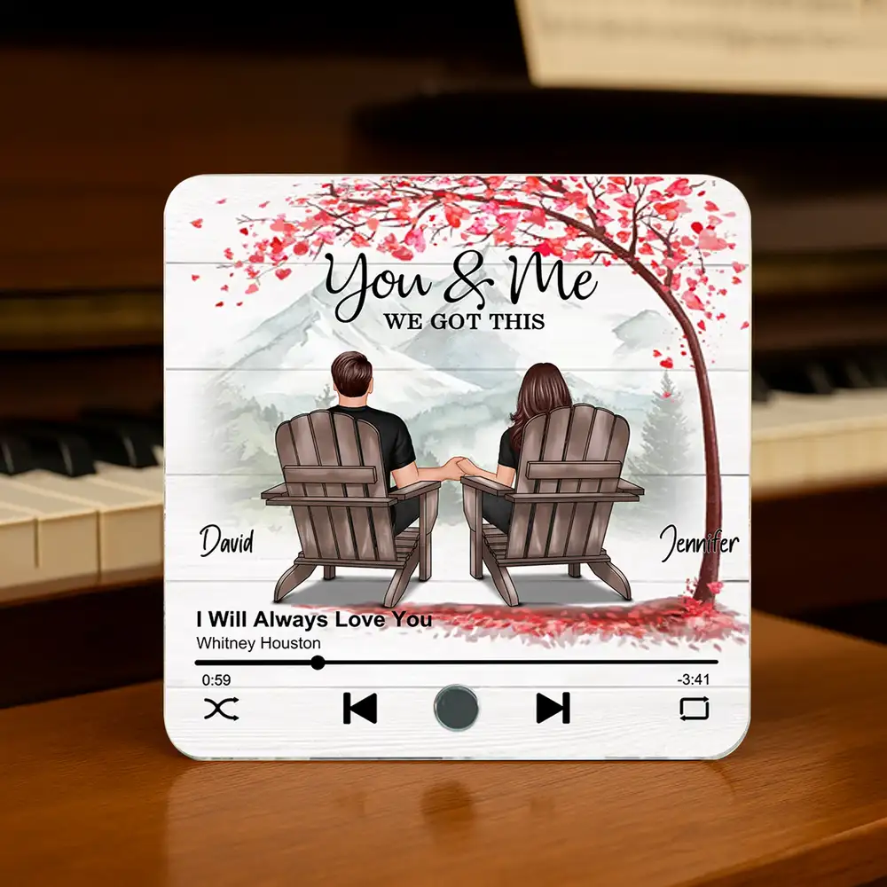 "You & Me We Got This" Custom Couple Music Fridge Magnet – Personalized Song & Mountain View Design