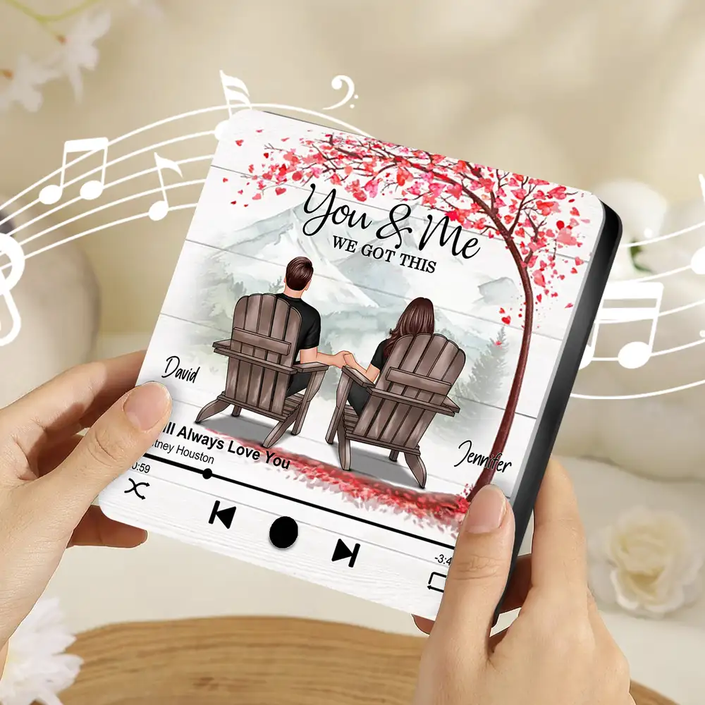 "You & Me We Got This" Custom Couple Music Fridge Magnet – Personalized Song & Mountain View Design - Image 2