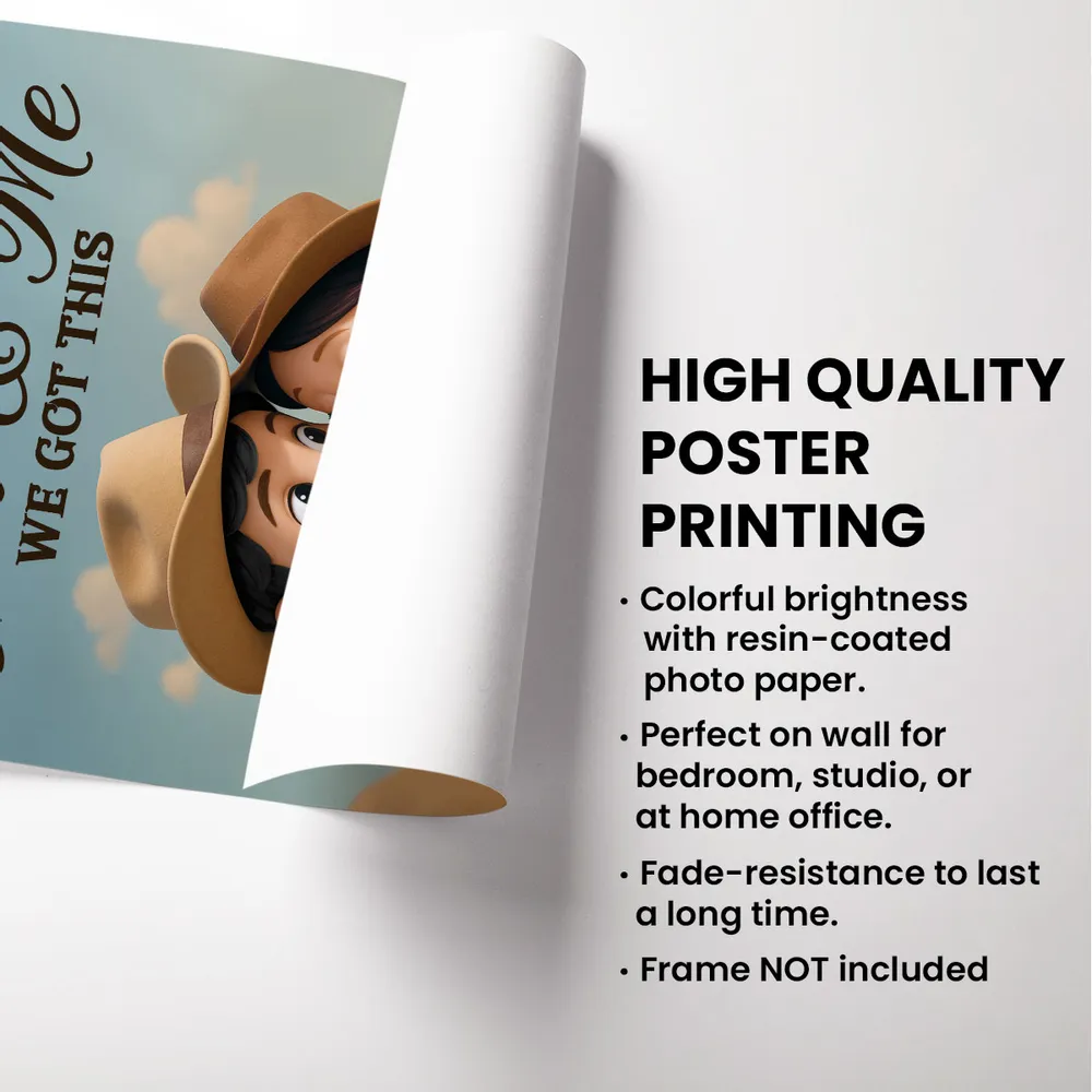 You & Me We Got This – Personalized Western Cowboy Couple Poster - Image 3