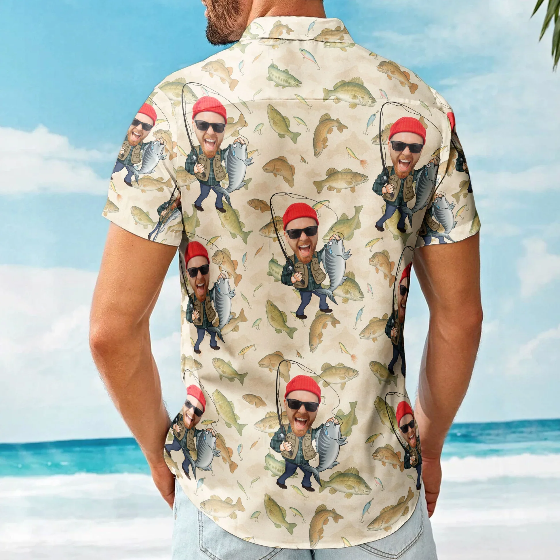 Personalized Fishing-Themed Hawaiian Shirt β Cool Gift for Dad or Husband - Image 5
