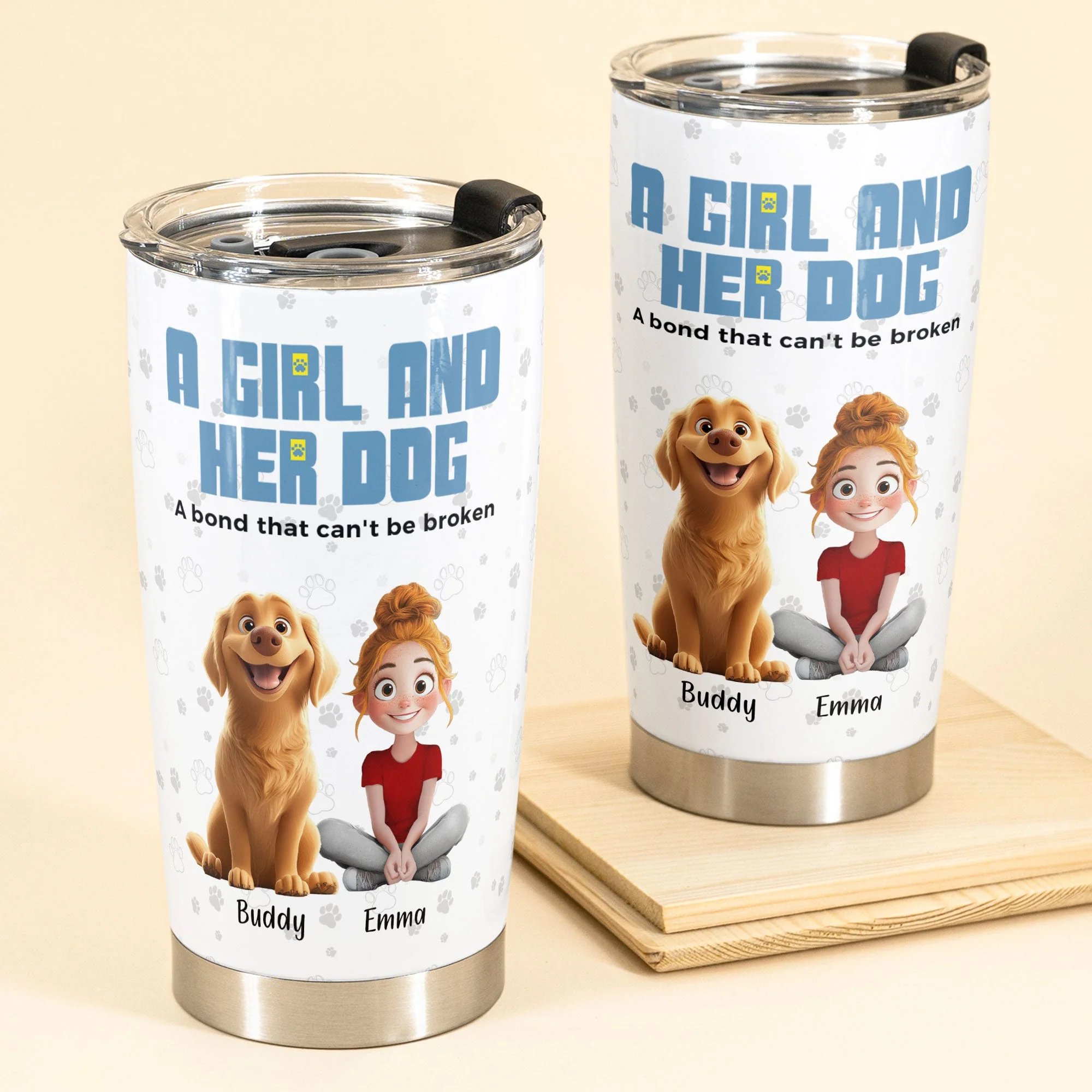 A Girl and Her Dog – Custom Insulated Travel Tumbler, Gift for Dog Lovers - Image 7